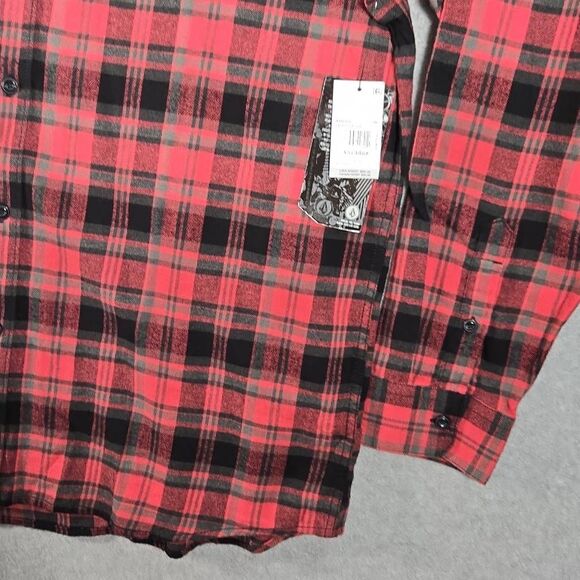 NWT Volcom Flannel Shirt Plaid 2XL Shacket - Picture 3 of 11
